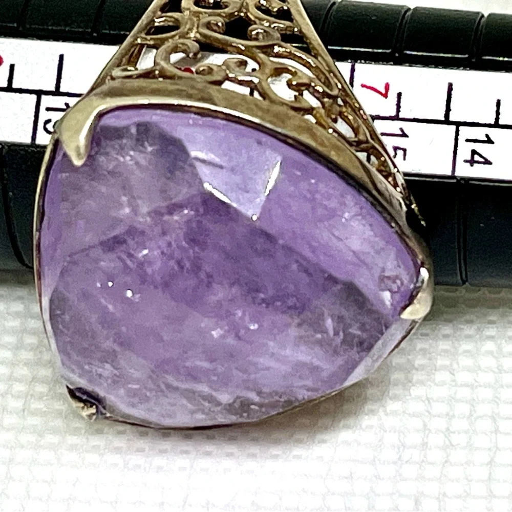 925 Giant 20 mm Quartz Filigree Ring 8